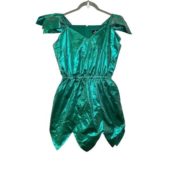 Dresses & Skirts - Vintage Secrets Green Fairy Metallic Mini Dress Costume Asymmetric Short S